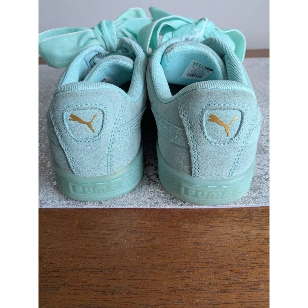 Puma Suede Heart Reset Women's Sz 8.5 Aruba Blue Fashion Sneaker Style 36322901